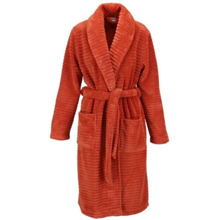 Fluweelzachte dames badjas terracotta Ringella - Oranje - Maat - 48