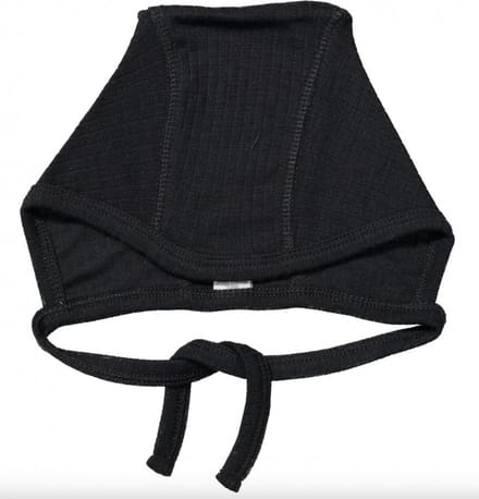 SMALLSTUFF - 100% merinowollen mutsje - Zwart - Maat 86/92