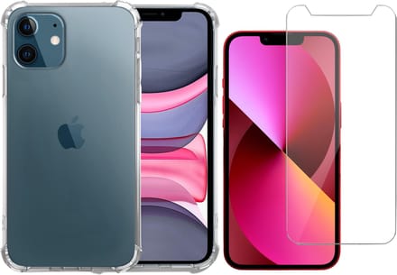 Hoesje geschikt voor iPhone 12 Mini siliconen transparant case - Screen Protector