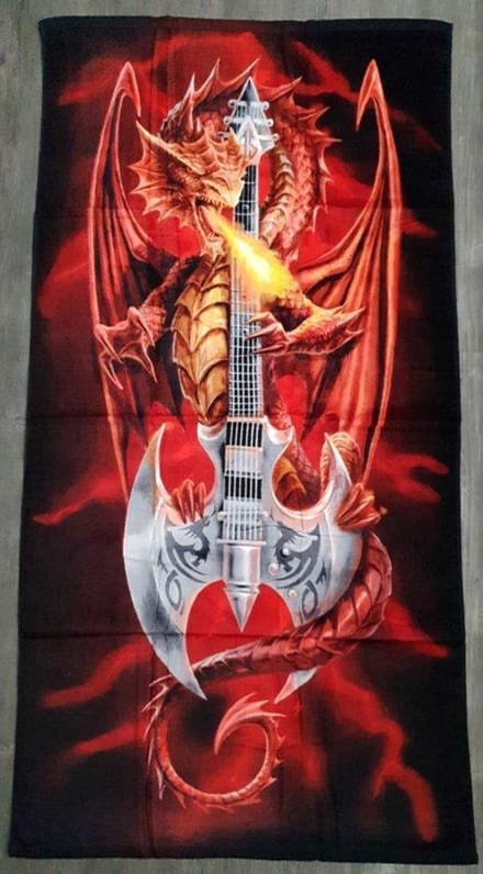 Badlaken Anne Stokes - Dragon and Guitar