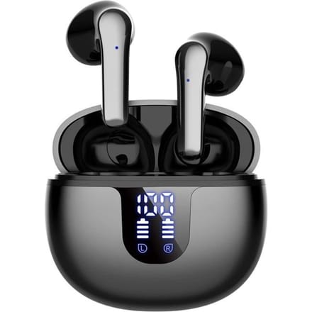 Écouteurs Bluetooth - OUTUOTWQ - Sans Fil 5.2 - Réduction de Bruit - Étanche - Noir noir