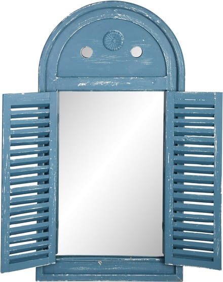 Tuinspiegel luiken verouderd - Blauw 40 x 75 cm
