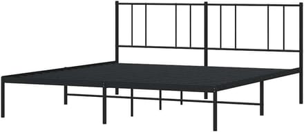 Metalen Bedframe - Ledikant Frame - Slaapkamer Inrichting - Robuuste Stalen Constructie - 200x200 cm - Zwart