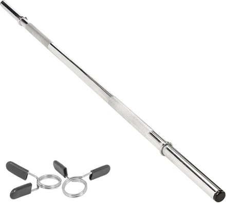 Halterstang 1.2m - 120kg max. - gekartelde grip - incl. springlocks