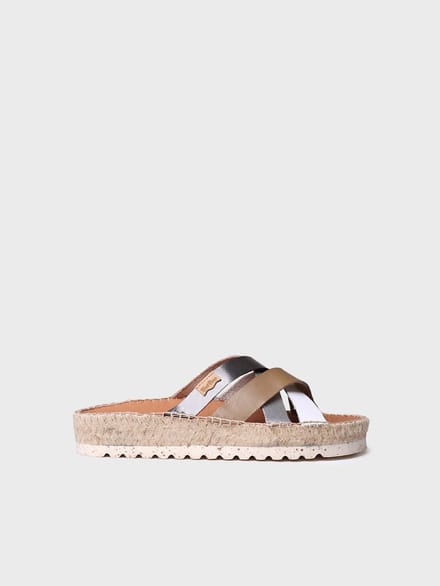 Damessandaal van leer in BIO-stijl | BIMBA