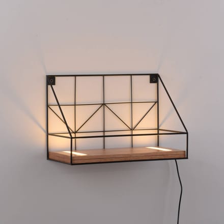 JUST LIGHT. GmbH LED wandlamp Board met houten plank, 30x15cm