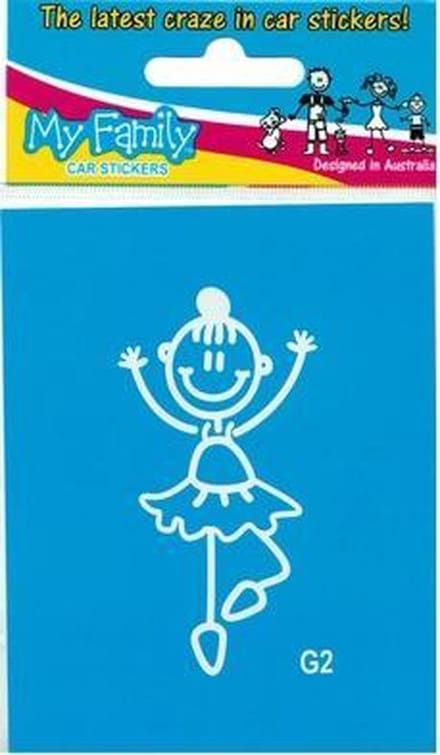 Meisje in balletpakje - autosticker - wit - 7,5 cm