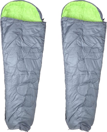 HIXA Mummy Slaapzakken Volwassenen - Grijs - Groen - 2 stuks - 210x80cm - Polyester