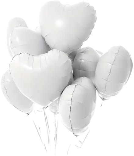 Folie Ballon Hart Zilver ( 10 stuks ) 25 cm