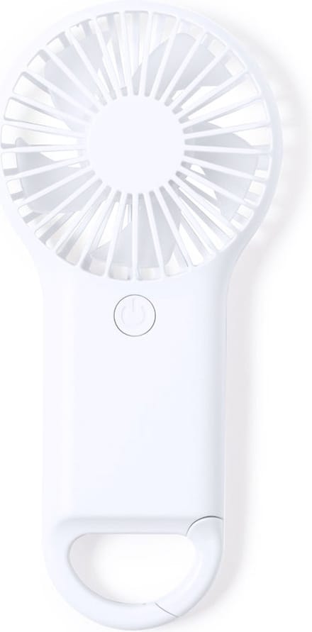 Handventilator - Mini ventilator - Festival waaier - Verkoeling - Met karabijnhaak - Kunststof - wit