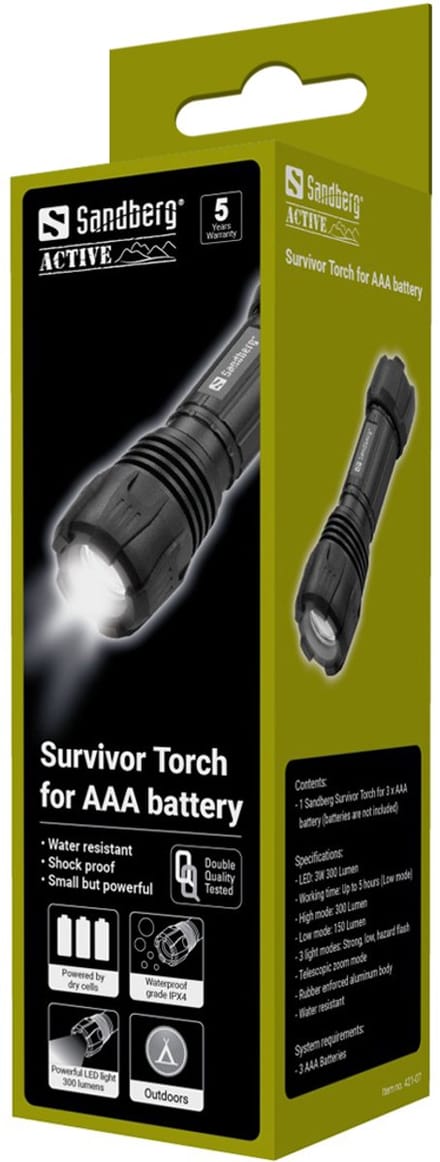 Sandberg - Survivor - Zaklamp -AAA batterij