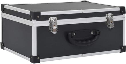 CD-koffer aluminium afwerking zwart ABS houten krat opbergbox organizer