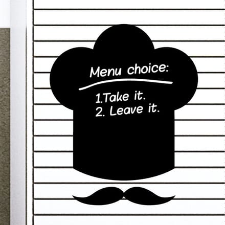 Schoolbordsticker - uitwisbare zelfklevende muurstickers - Chef's Hat - 95x75cm