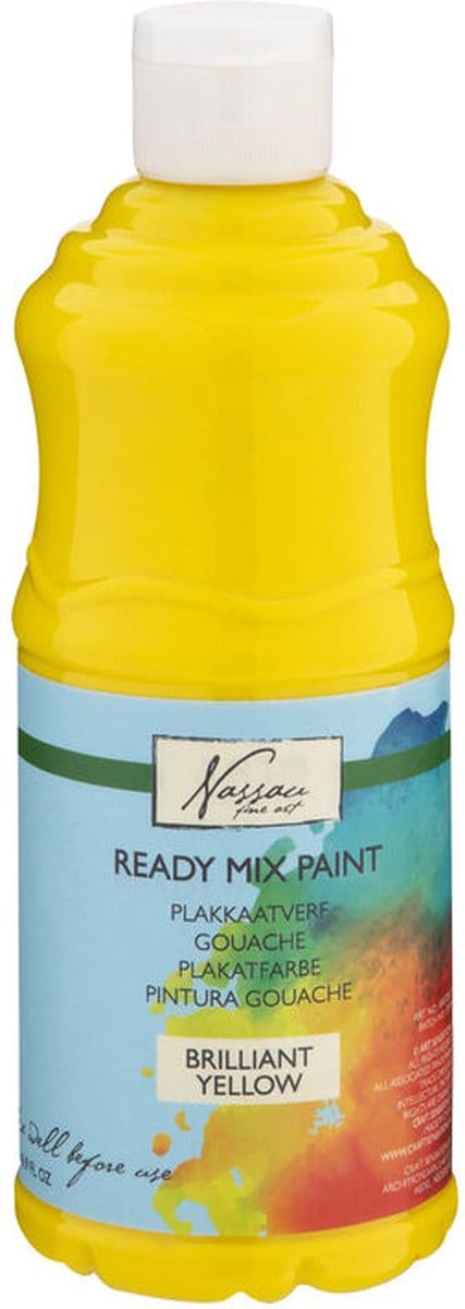 Nassau Fine Art plakkaatverf fles 500 ml geel