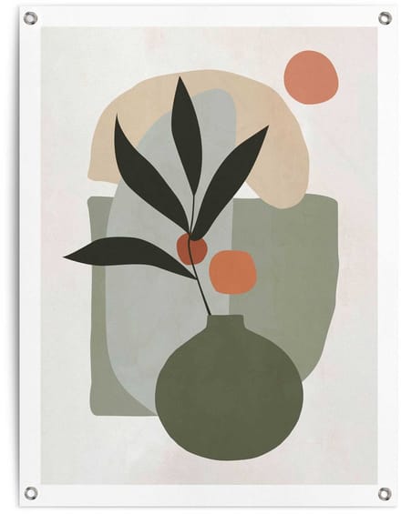 Tuinposter Vaas met bloemen - 80 x 60 - Canvas - REINDERS