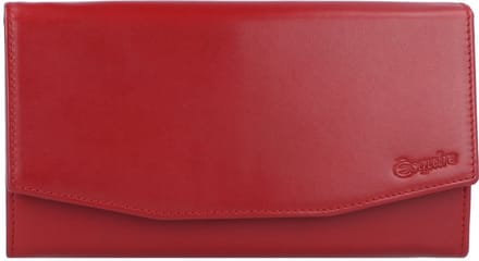 Esquire Nieuw Zijden Portemonnee Leer 18 cm - Dames - Horizontaal - rot