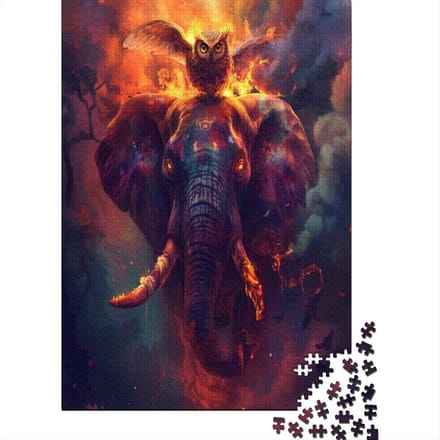 Olifant Puzzel - Legpuzzel Stukjes - Ontspannend Tijdverdrijf - Recyclet Premium Karton - 75 x 50 cm