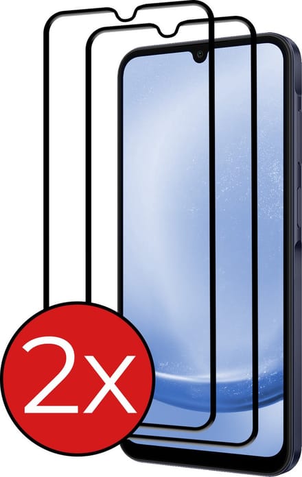 Screenprotector - 2 Stuks - Geschikt voor Samsung Galaxy A25 - Full Cover - Beschermglas - Gehard Glas - Tempered Glass - Screen Protector