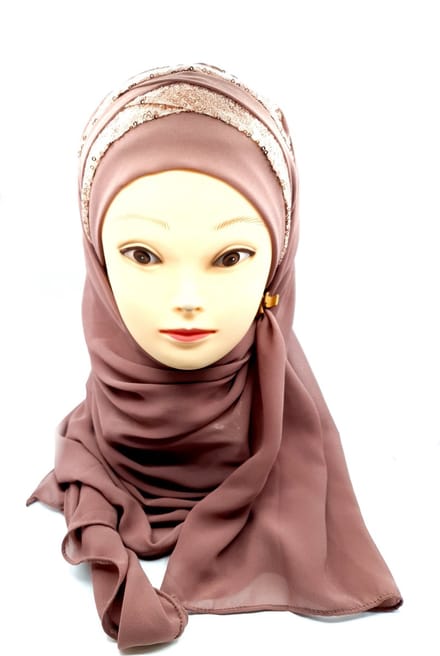 Luxe roze hoofddoek, mooie hijab, instant hijab, sjaal.