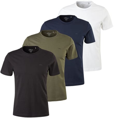s.Oliver T-shirt Basic T-Shirt Verpakking van 4