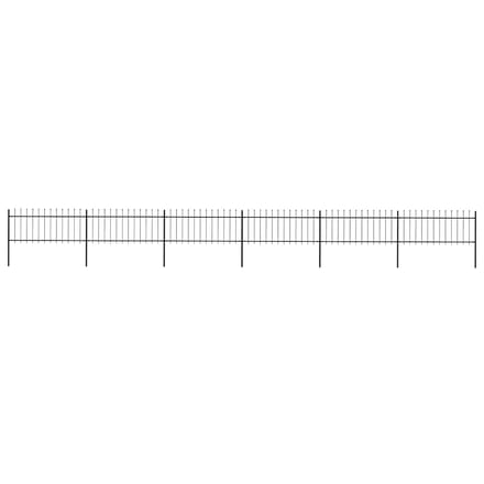 vidaXL - Tuinhek - met - speerpunt - staal - 1005x80 - cm - zwart