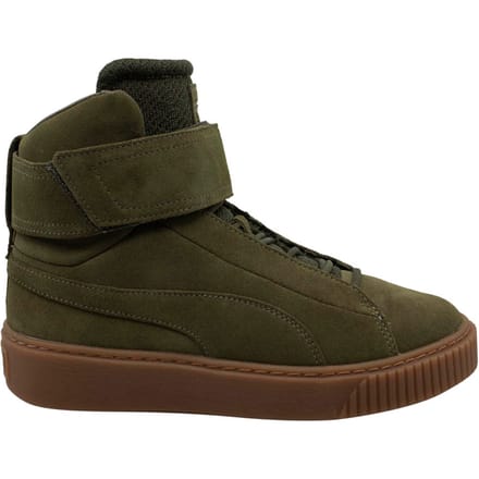 Puma Platform Mid OW Strap Leather Lace Up Green Damestrainers 364588 01
