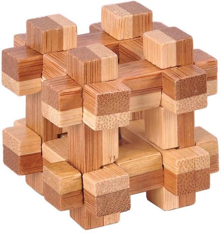 DW4Trading 3D Bamboo Breinpuzzel Complex 1 - 5x5 cm