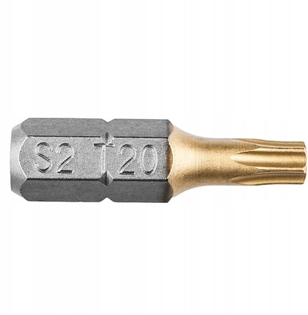 NEO TOOLS TX20 Schroefbits 25mm 2 Stuks - S2 Staal TiN