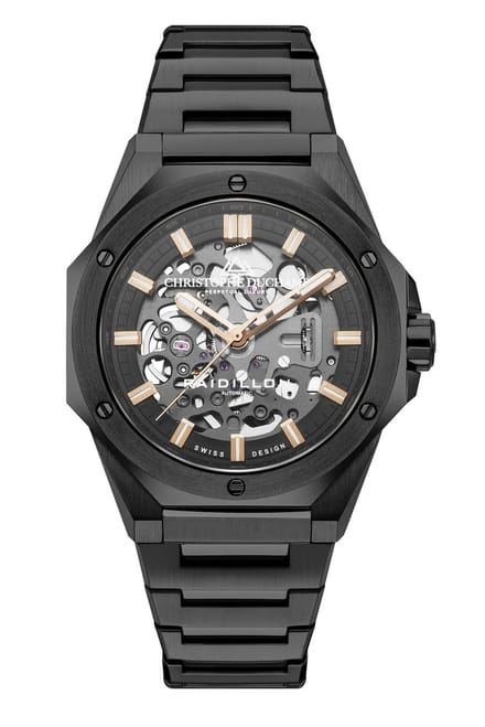 Christophe Duchamp Raidillon Skeleton Automatic Black - Automatisch Skeleton Herenhorloge - Luxe Zwart Design