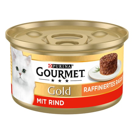 24 x 85 g Gourmet rund Gold geraffineerde ragout Kattenvoer