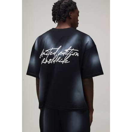 Gewassen Oversized Boxy Limited Edition T-shirt & Short Set | Black | Size Medium