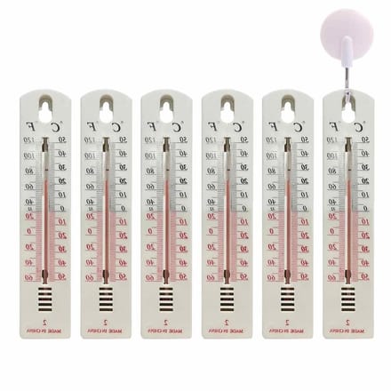 Muurthermometer Binnen - Temperatuurmeter Wand - Temperatuur Bewaken - Breed Toepassingsgebied - 19.5x4cm - Wit