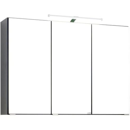 HELD Badkamer spiegelkast Bologna 3D (LED opbouwlamp, Donkergrijs, 90 cm)