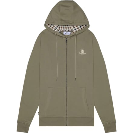 Aquascutum Active Small Logo Full Zip Up Army Green Hoodie