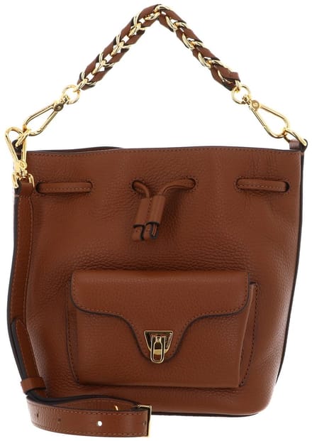 COCCINELLE Leren schoudertas Beat Generatio Bucket Bag Cognac bruine