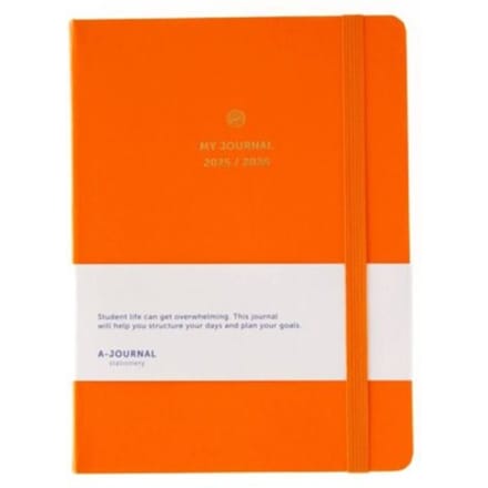 A-journal schoolagenda 2025-2026, 12 maanden, oranje