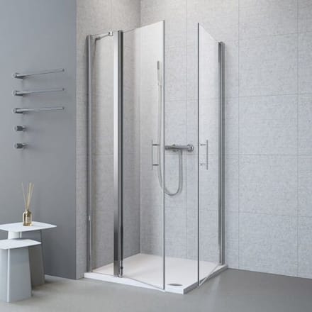 Megabad Profi Collection Planplus corner entry with 1 fixed part left 100 x 100 x 195 cm MBPPEEFL10