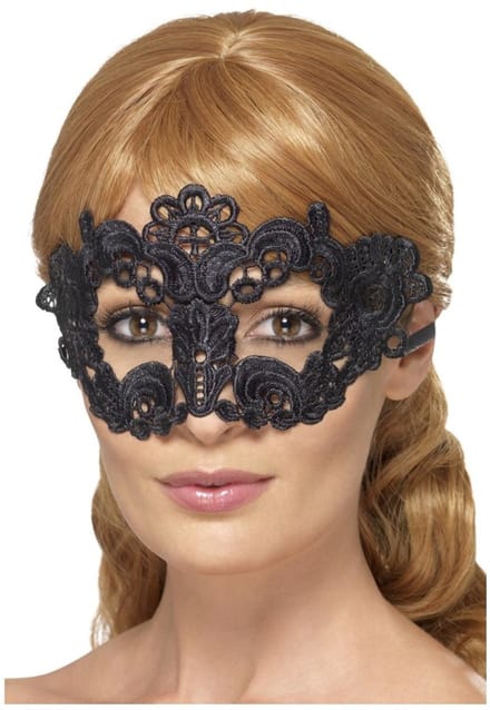 Oogmasker - Floral - Kant - Zwart
