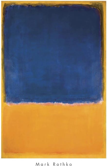 Kunstdruk Mark Rothko - Untitled, 1950 Blue, Yellow 65,8x101,5cm