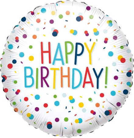 Folieballon happy birthday confetti