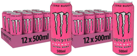 2x Monster Energy Ultra Zero Sugar Rosa 12 x 500 ml