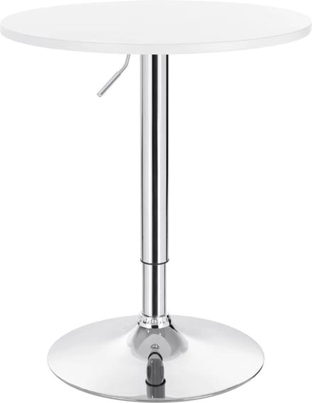 Bolt Edge Ronde Bartafel - Wit - Verstelbaar - Hout Metaal - 60x60x68-88cm