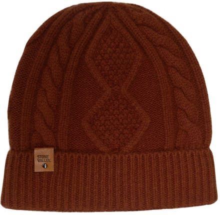 Stone Valley Grofgebreide Damesmuts van 100% Wol - Caramel