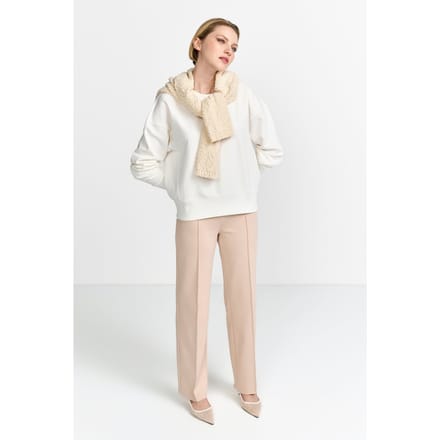 Rich & Royal Oversized Sweater Pearl White Maat: L | Sweaters Outlet | Dames | Wit