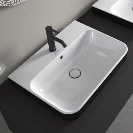 Duravit Happy D.2 Plus countertop sink 60 cm white / anthracite matt, with overflow, 1 tap hole 2360606100