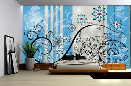 Flowers Floral Pattern Photo Wallcovering