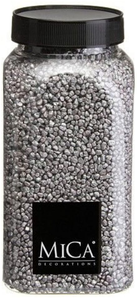 Mica Decorations decoratie stenen/granulaat - 650ml - zilver - hobby steentjes