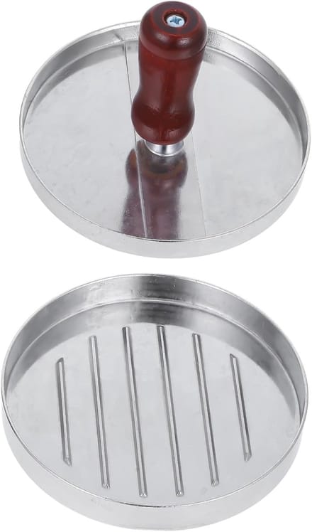 Vleespers Maker - Burger Patties - Keuken Hulp - Non-stick Coating - 11 cm Diameter - Zilver