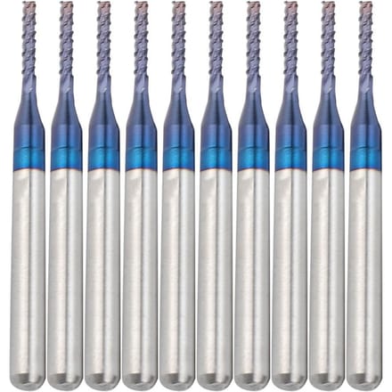 10 stuks Carbide Bovenfrees Snijbit Blauwe Maïs Eindfrees Graveerbit voor CNC PCB Machines (1.4mm)