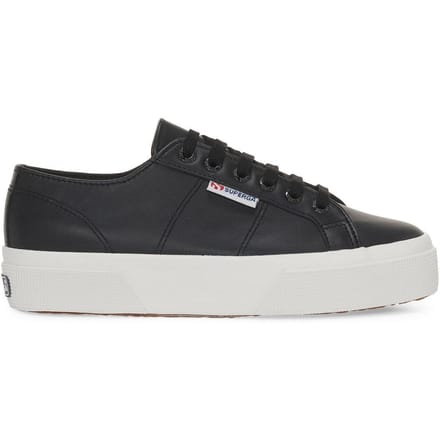 Superga Dames/Dames 2740 Nappa Leren Platform Trainers (Zwart/Avorio)